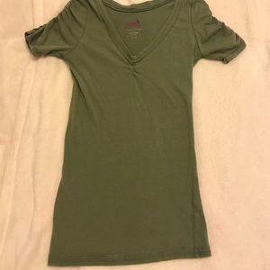 Soft Green Top with Ruffled Sleeves